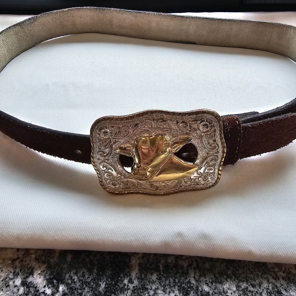 VINTAGE Leather Cow/Cattle Leather Belt
